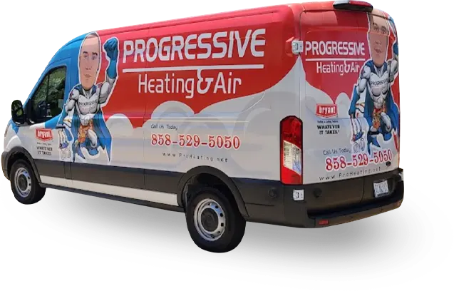 Professional HVAC Service Van of Progressive Air Conditioning